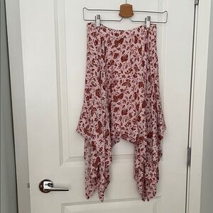 Floral Asymmetrical Hem Skirt